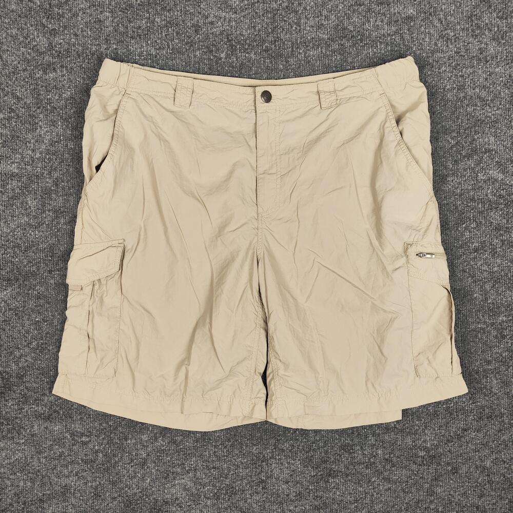 Columbia Shorts Mens 40 Beige Omni-Shade Cargo Nylon Hiking Outdoor Travel